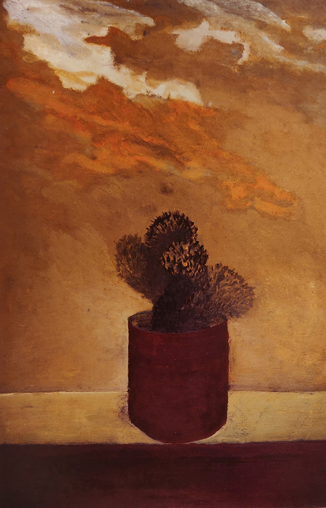 Photo : Asim Abu Shakra, prickly pear cactus, 100/70 cm, oil on cardboard, 1989 © Um el Fahem Contemporary Art Gallery. Reproduced with the artist's authorisation