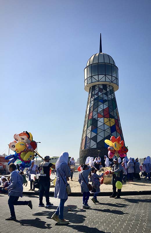 Photo-Artwork-in-the-public-space-«Gaza Lighthouse»-by-Sherif-Sarhan.-Various-materials-Created-in-2015-and-destroyed-in-2023-@-Sherif-Sarhan